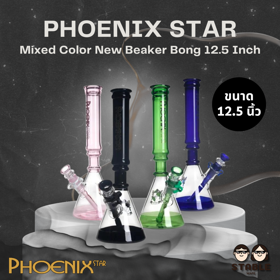 PHOENIX STAR Mixed Color New Beaker Bong 12.5 Inch