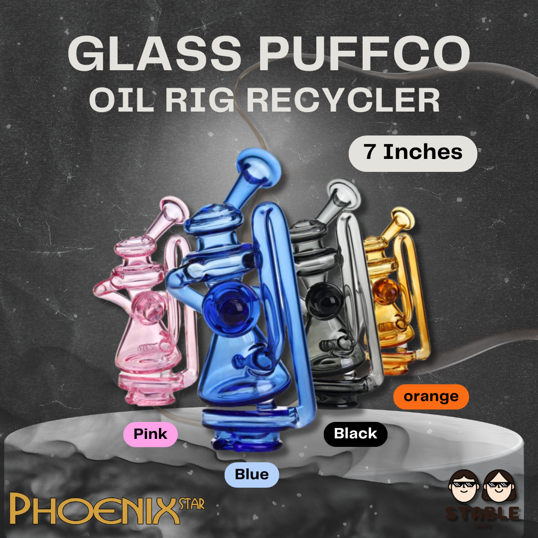 (Delivery 24 H.)  PHOENIX STAR Recycler oil rig Glass Puffco แจกันสำหรับแดป