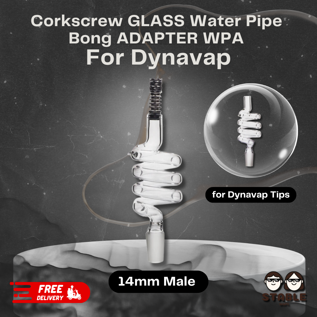 (Delivery 24 H.) Corkscrew GLASS Water Bong ADAPTER WPA For Dynavap